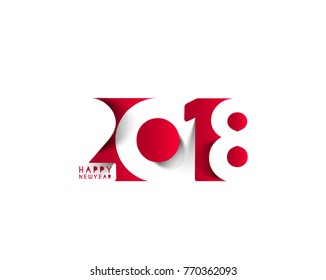 Happy new year 2018 Text Design  patterVector illustration