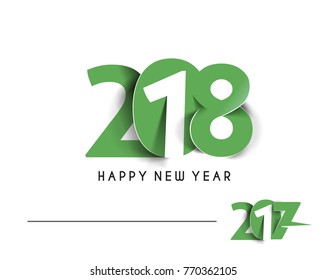 Happy new year 2018 Text Design  patterVector illustration