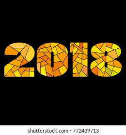 Happy new year 2018 Text Design Vector illustration