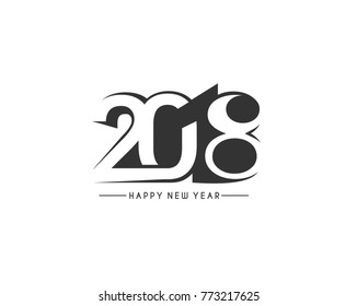 Happy new year 2018 Text Design  patterVector illustration