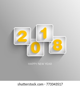 Happy new year 2018 Text Design vector.