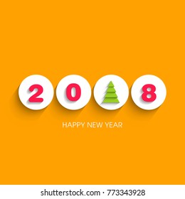 Happy new year 2018 Text Design vector.