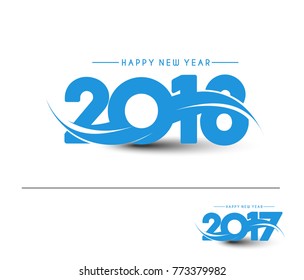 Happy new year 2018 Text Design  patterVector illustration