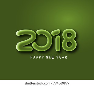 Happy new year 2018 Text Design  patterVector illustration