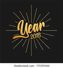 Happy new year 2018  Text Design Vector illustration