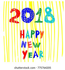 Happy new year 2018 Text Design.