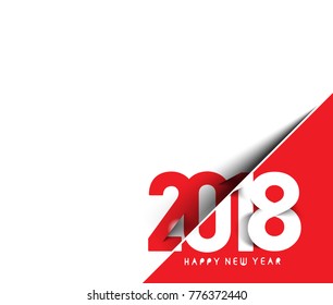 Happy New Year 2018 Text Design  Patter, Vector illustration.