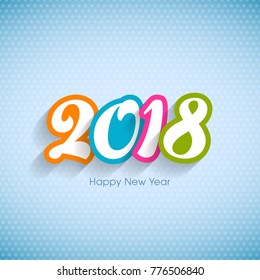 Happy new year 2018 Text Design vector.