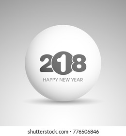 Happy new year 2018 Text Design vector.