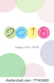 Happy new year 2018 Text Design vector.