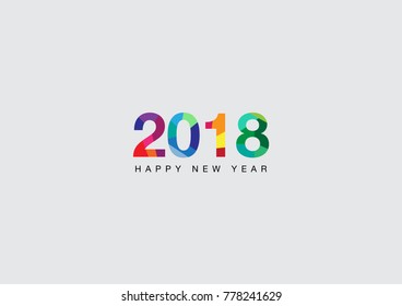 Happy New Year 2018 text logo card