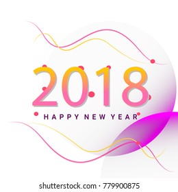 Happy New Year 2018 text background graphic style vector glow idea design