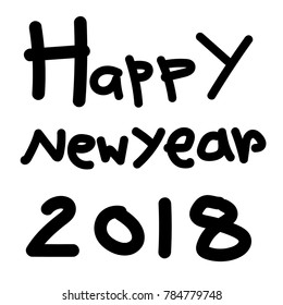 Happy new year 2018 .Text Design Vector illustration