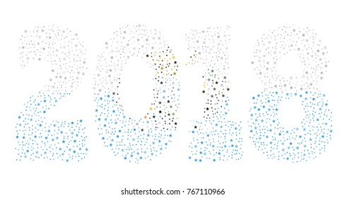 Happy new year 2018 texture in colors of the flag of San Marino made of stars