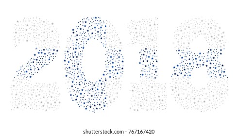Happy new year 2018 texture in colors of the flag of Finland made of stars