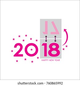 Happy New Year 2018 Theme, Vector Illustration