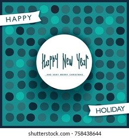 Happy New Year 2018. Trendy label with handwritten lettering. Vector design elements