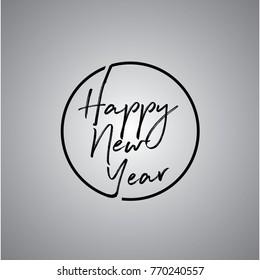 Happy New Year 2018 typographic emblems set. Vector logo, text design. Black, white and gold. Usable for banners, greeting cards, gifts etc.
