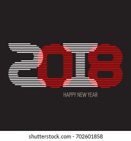 Happy new year 2018. Universal Vector background. Modern greeting card design template