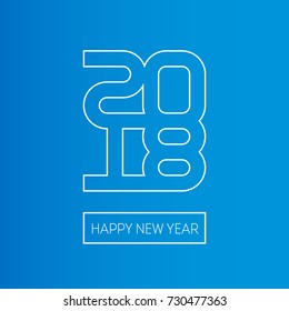 Happy new year 2018. Universal Vector background. Creative greeting card design template