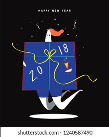 Happy New Year 2018 vector
