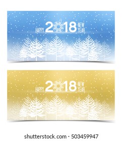 Happy New Year 2018, vector illustration Christmas background