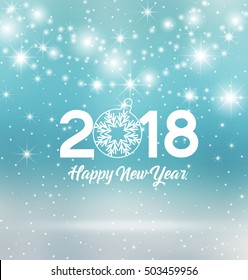 Happy New Year 2018, vector illustration Christmas background