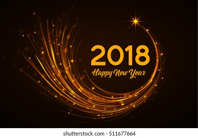 Happy New Year 2018, vector illustration Christmas background