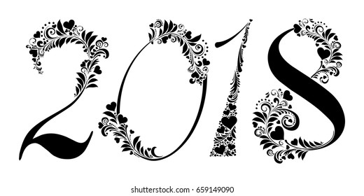 Happy new year 2018. Vector Illustration