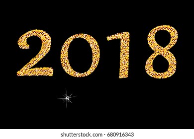 Happy New Year 2018. Vector New Year confetti background.