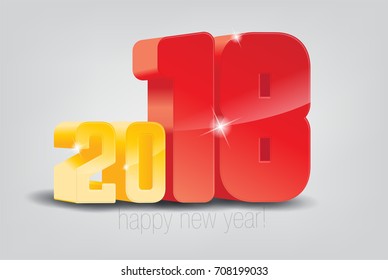 Happy New Year 2018, vector illustration Christmas background