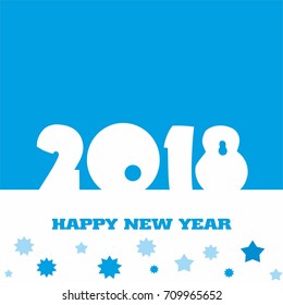 happy new year 2018 vector background blue