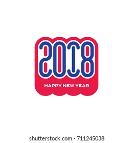 Happy new year 2018 vector background. Greeting card. Cover of business diary for 2018 with wishes. Vector brochure design template.