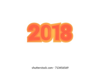Happy new year 2018. Vector Design