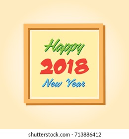 Happy new year 2018 vector illustration.