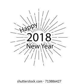 Happy new year 2018 vector illustration. 