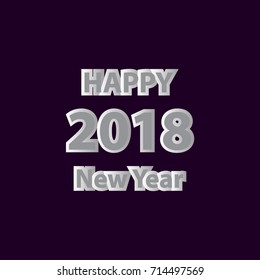 Happy New Year 2018 vector illustration.