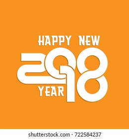 Happy new year 2018 vector background year of dog in flat style. Can be use for your artwork homepage or website. 