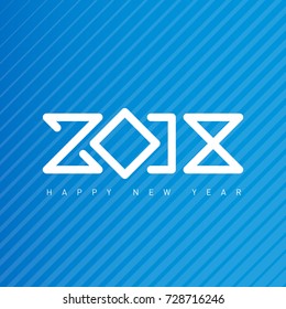 Happy New Year 2018. Vector brochure design template. Vector greeting card with halftone gradient. Cover of business diary for 2018