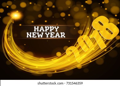 Happy New Year 2018, vector illustration Christmas background