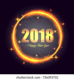 Happy New Year 2018. Vector illustration.