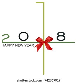 Happy new year 2018 vector background. Vector brochure design template. Cover of business diary for 2018 with wishes