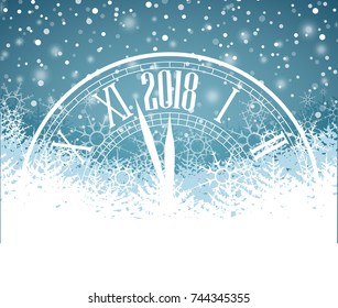 Happy New Year 2018, vector illustration Christmas background