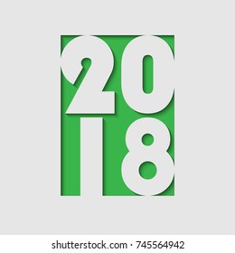 Happy new year 2018 vector background. Vector brochure design template.