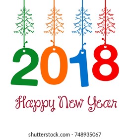 Happy New Year 2018 vector vintage. Happy new year 2018 vector vintage