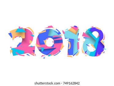 Happy new year 2018 vector background