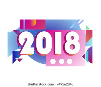 Happy new year 2018 vector background