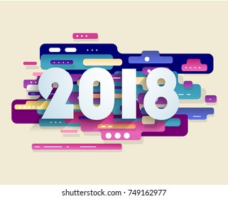 Happy new year 2018 vector background