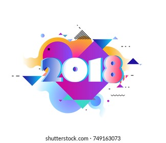 Happy new year 2018 vector background