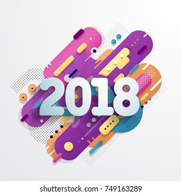 Happy new year 2018 vector background